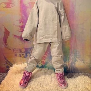 Taupe/Light Gray Zara Unisex Jump Set 3-4T